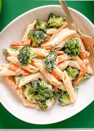 Lactose Free Pasta with Veggies